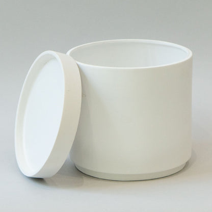 10” Ceramic Pot with saucer White - Pots & Planters for Delivery